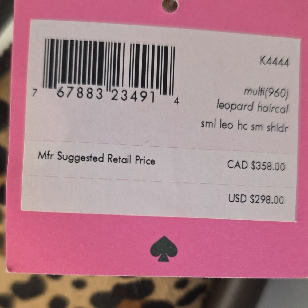kate spade Leopard Print Crescent Shoulder Bag with Brown Trim - Picture 2 of 7